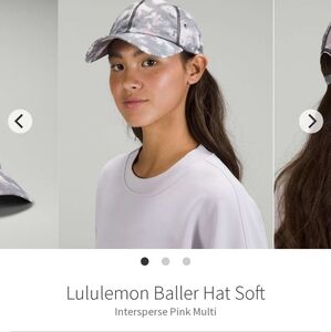 NWT Lululemon Hat Soft Intersperse Pink Grey Mesh Water Repellent Baller Womens